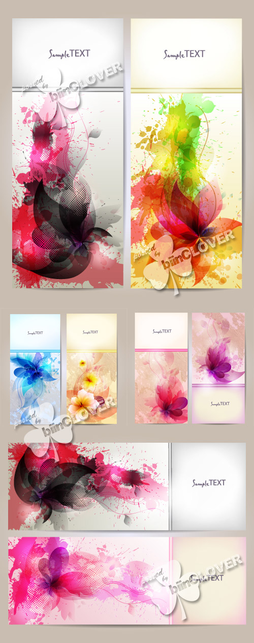 Abstract floral banners 0320