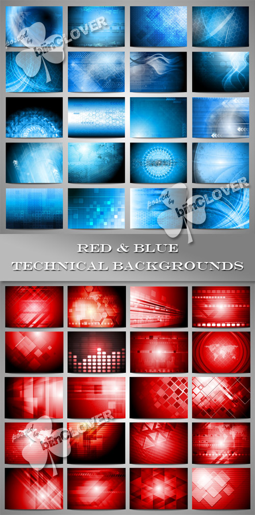 Red and blue technical backgrounds 0409