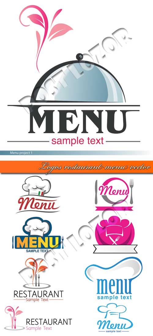 Logos restaurant menu vector 