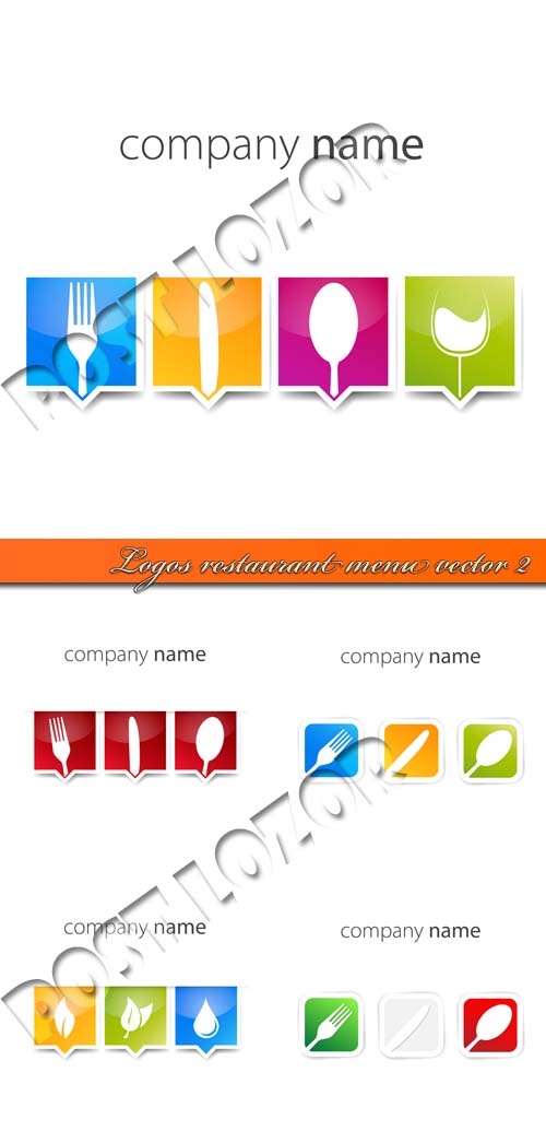 Logos restaurant menu vector 2 
