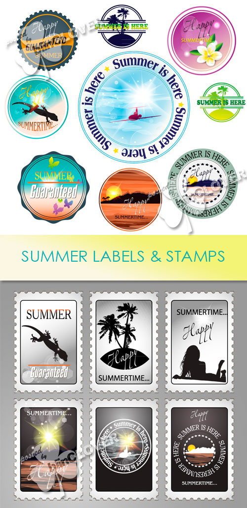 Summer labels and stamps 0463