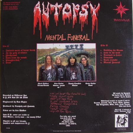 Autopsy - Mental Funeral (1991), vinyl-rip 